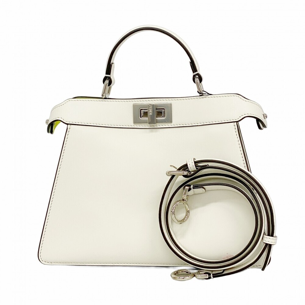 Peekaboo ISeeU Handbag Leather White Bag